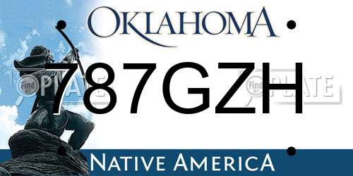 787GZH Oklahoma License Plate