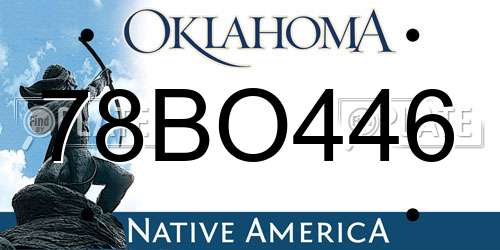 78BO446 Oklahoma License Plate