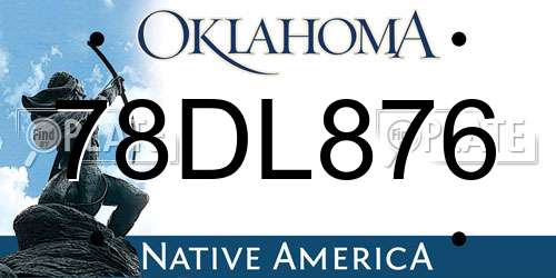 78DL876 Oklahoma License Plate