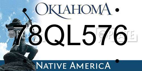 78QL576 Oklahoma License Plate