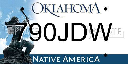 790JDW Oklahoma License Plate