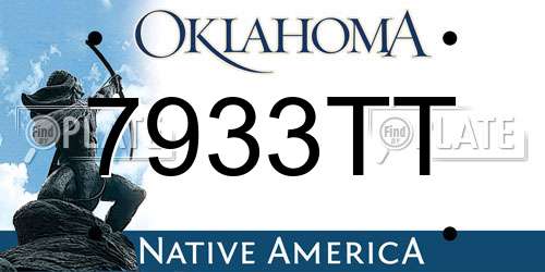 7933TT Oklahoma License Plate