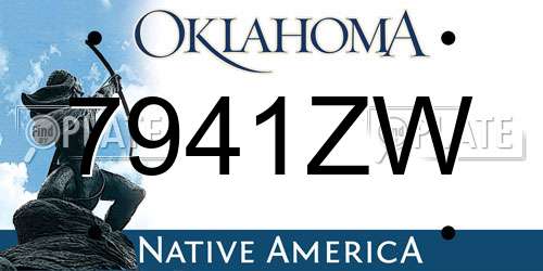 7941ZW Oklahoma License Plate