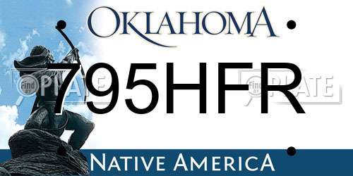 795HFR Oklahoma License Plate