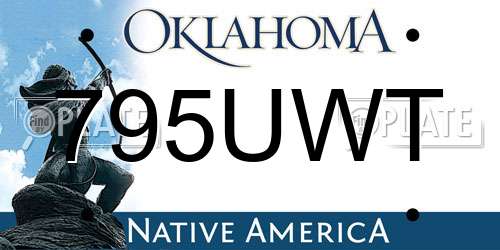 795UWT Oklahoma License Plate