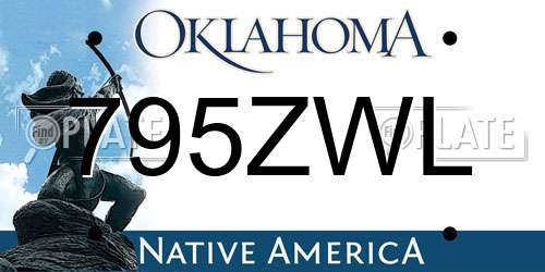 795ZWL Oklahoma License Plate