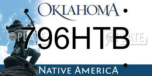 796HTB Oklahoma License Plate