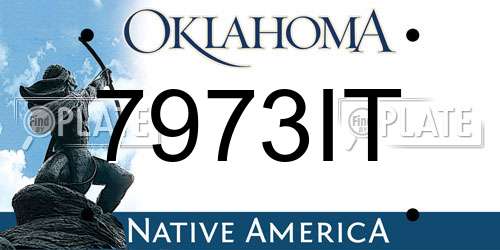 7973IT Oklahoma License Plate