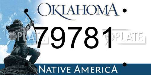 79781 Oklahoma License Plate