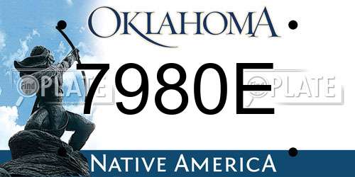 7980E Oklahoma License Plate