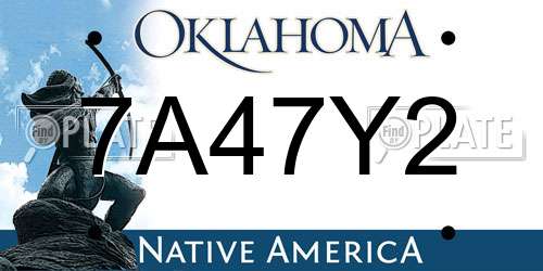 7A47Y2 Oklahoma License Plate