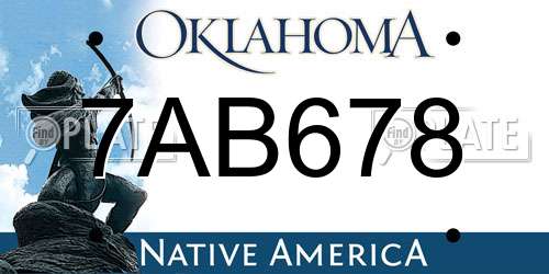 7AB678 Oklahoma License Plate