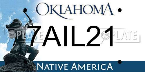 7AIL21 Oklahoma License Plate
