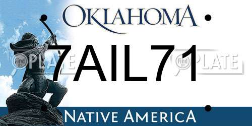 7AIL71 Oklahoma License Plate