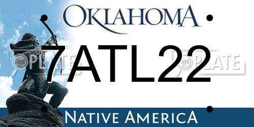 7ATL22 Oklahoma License Plate