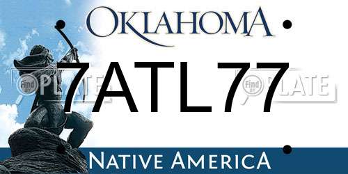 7ATL77 Oklahoma License Plate