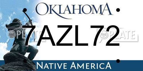 7AZL72 Oklahoma License Plate