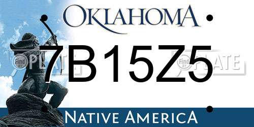 7B15Z5 Oklahoma License Plate