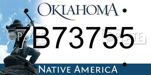 7B73755 Oklahoma License Plate