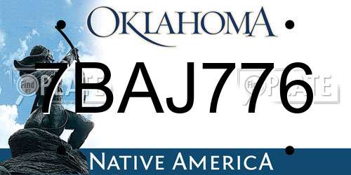 7BAJ776 Oklahoma License Plate