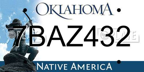 7BAZ432 Oklahoma License Plate
