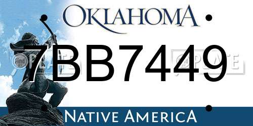 7BB7449 Oklahoma License Plate