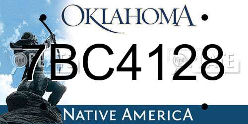 7BC4128 Oklahoma License Plate