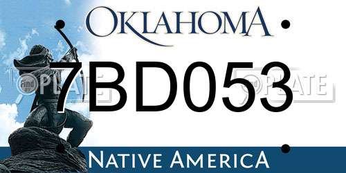 7BD053 Oklahoma License Plate