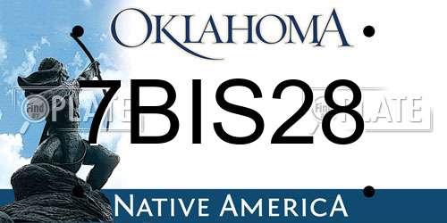 7BIS28 Oklahoma License Plate