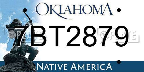 7BT2879 Oklahoma License Plate