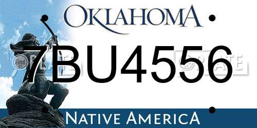 7BU4556 Oklahoma License Plate