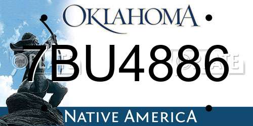 7BU4886 Oklahoma License Plate
