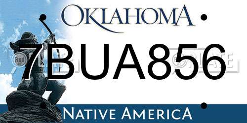 7BUA856 Oklahoma License Plate