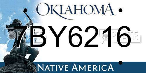 7BY6216 Oklahoma License Plate