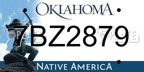 7BZ2879 Oklahoma License Plate