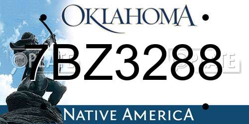 7BZ3288 Oklahoma License Plate
