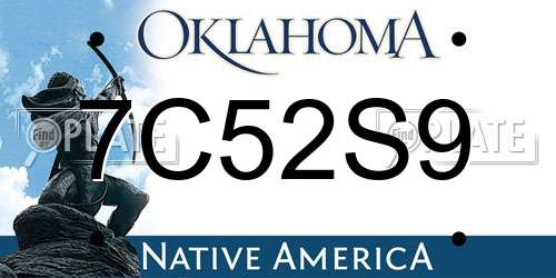 7C52S9 Oklahoma License Plate