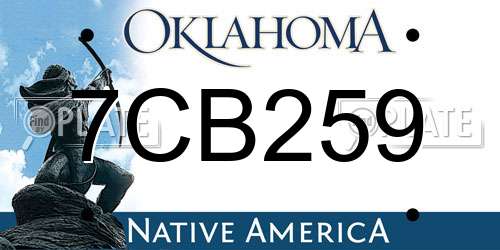 7CB259 Oklahoma License Plate