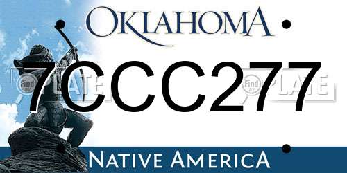 7CCC277 Oklahoma License Plate