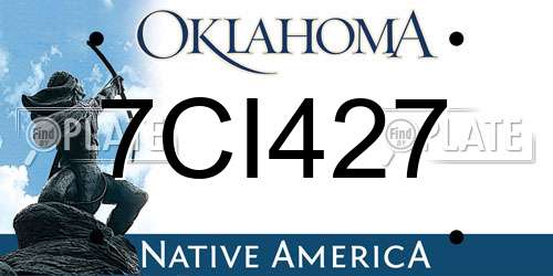 7CI427 Oklahoma License Plate