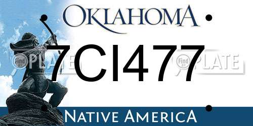 7CI477 Oklahoma License Plate