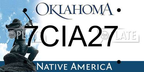 7CIA27 Oklahoma License Plate