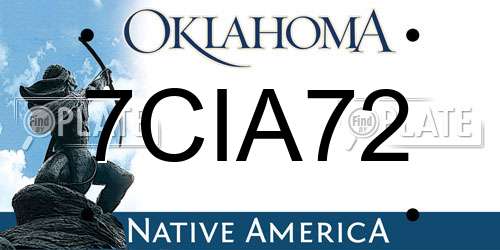 7CIA72 Oklahoma License Plate