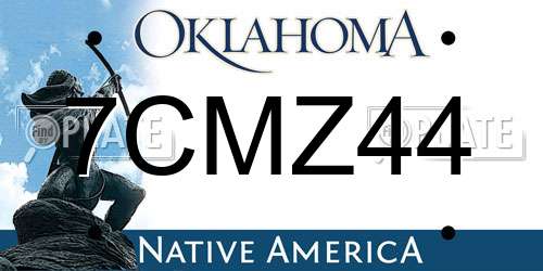7CMZ44 Oklahoma License Plate