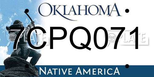 7CPQ071 Oklahoma License Plate