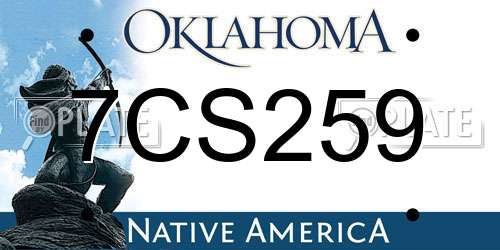 7CS259 Oklahoma License Plate