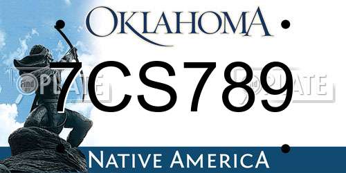 7CS789 Oklahoma License Plate