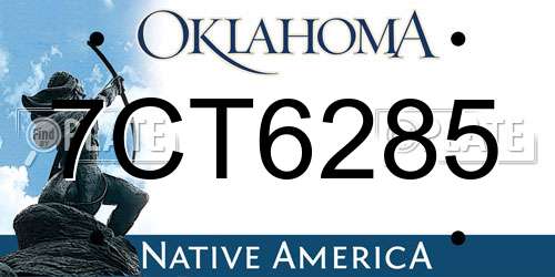 7CT6285 Oklahoma License Plate
