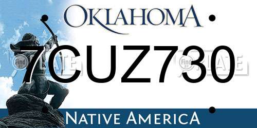 7CUZ730 Oklahoma License Plate