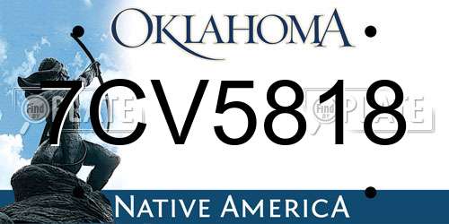 7CV5818 Oklahoma License Plate